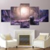 beautiful Nebula universe - Space 5 Panel Canvas Art Wall Decor