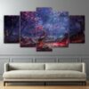 beautiful forest leaves - Nature 5 Panel Canvas Art Wall Decor