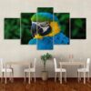 beautiful parrot birds - Animal 5 Panel Canvas Art Wall Decor