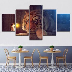 big tiger - Animal 5 Panel Canvas Art Wall Decor