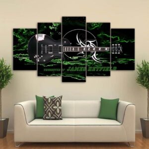 black guitar music - Music 5 Panel Canvas Art Wall Decor