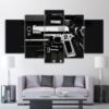 black handgun weapon - Army 5 Panel Canvas Art Wall Decor