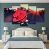 blooming rose - Nature 5 Panel Canvas Art Wall Decor