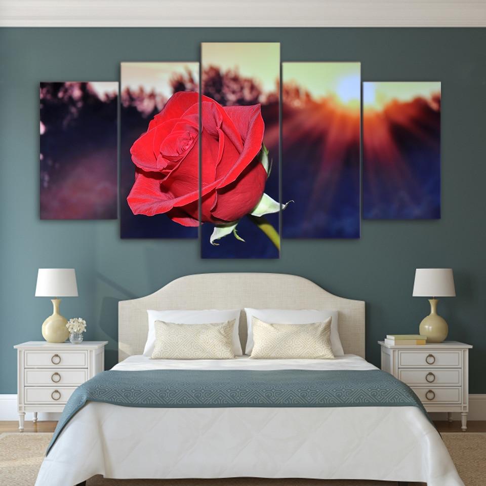 blooming rose - Nature 5 Panel Canvas Art Wall Decor blooming rose - Nature 5 Panel Canvas Art Wall Decor