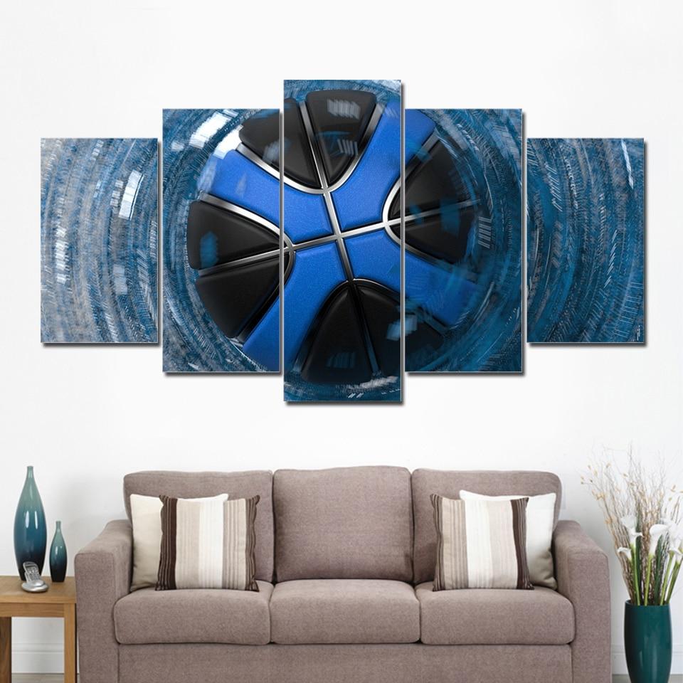 blue basketball 01 - Sport 5 Panel Canvas Art Wall Decor blue basketball 01 - Sport 5 Panel Canvas Art Wall Decor