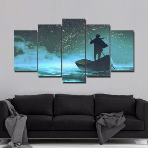 boat on the sea 03 - Space 5 Panel Canvas Art Wall Decor