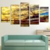 boat sea - Space 5 Panel Canvas Art Wall Decor