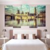 bridge Big Ben building - Nature 5 Panel Canvas Art Wall Decor