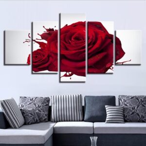 brilliant flower 3 - Nature 5 Panel Canvas Art Wall Decor