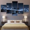 brooklyn bridge 05 - Nature 5 Panel Canvas Art Wall Decor