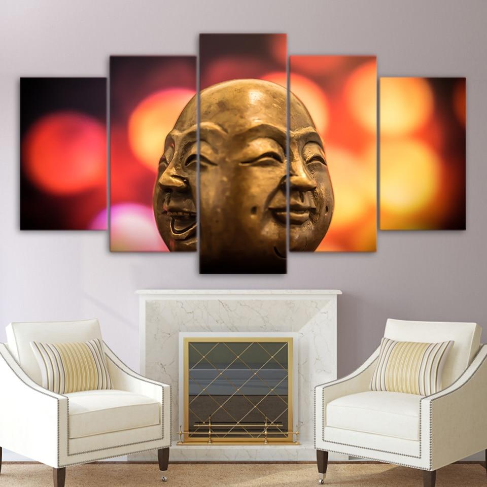 buddha conflict doll face - Religion 5 Panel Canvas Art Wall Decor buddha conflict doll face - Religion 5 Panel Canvas Art Wall Decor