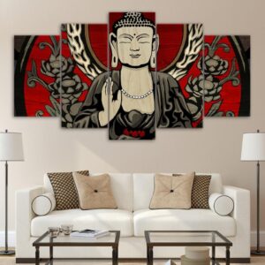 buddha meditation zen - Religion 5 Panel Canvas Art Wall Decor