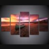 canoe sunset beach norway - Space 5 Panel Canvas Art Wall Decor