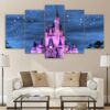 castle and starry sky - Movie 5 Panel Canvas Art Wall Decor