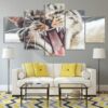cat kute 01 - Animal 5 Panel Canvas Art Wall Decor