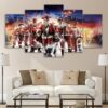 characters in santa claus suit - Abstract 5 Panel Canvas Art Wall Decor