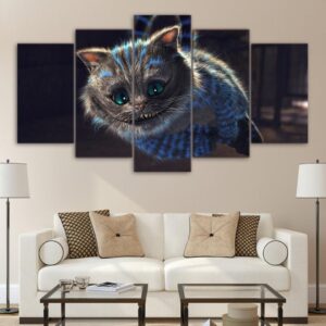cheshire cat - Cartoon 5 Panel Canvas Art Wall Decor