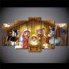 christmas Jesus - Religion 5 Panel Canvas Art Wall Decor