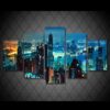 cityscape skyscrapers - Nature 5 Panel Canvas Art Wall Decor