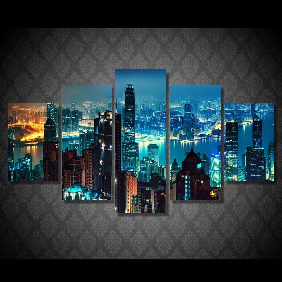 cityscape skyscrapers - Nature 5 Panel Canvas Art Wall Decor cityscape skyscrapers - Nature 5 Panel Canvas Art Wall Decor