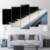 clean piano key - Music 5 Panel Canvas Art Wall Decor