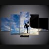 climbing rock sunset 01 - Sport 5 Panel Canvas Art Wall Decor