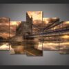 clouds above tower bridge - Nature 5 Panel Canvas Art Wall Decor