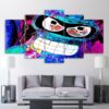 color owl 01 - Abstract 5 Panel Canvas Art Wall Decor