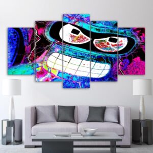 color owl 01 - Abstract 5 Panel Canvas Art Wall Decor