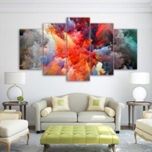 color pattern - Abstract 5 Panel Canvas Art Wall Decor