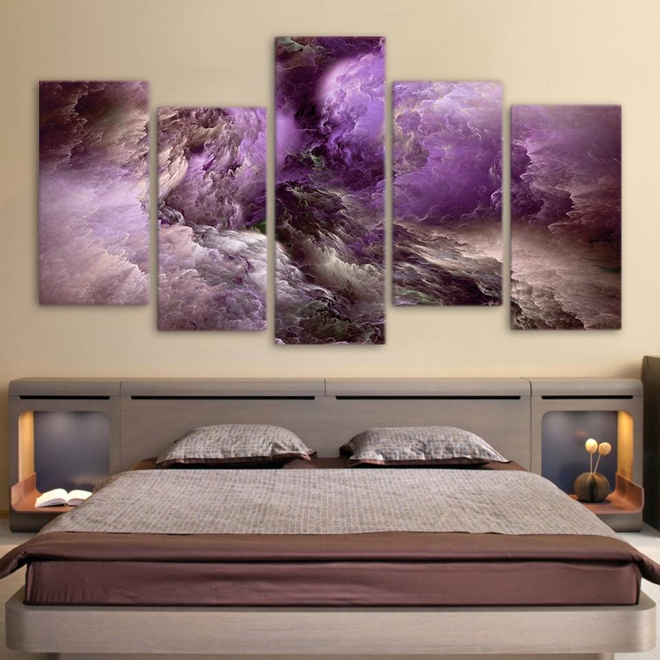 colors unreal clouds - Abstract 5 Panel Canvas Art Wall Decor colors unreal clouds - Abstract 5 Panel Canvas Art Wall Decor