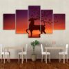 comic Elk deer - Animal 5 Panel Canvas Art Wall Decor