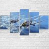 comic plane aircraft - Aircraft 5 Panel Canvas Art Wall Decor