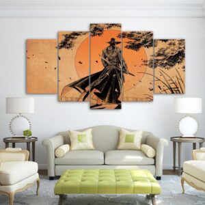 comic samurai - Anime 5 Panel Canvas Art Wall Decor