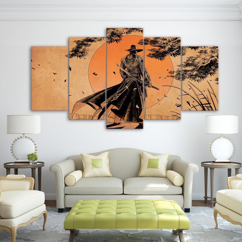 comic samurai - Anime 5 Panel Canvas Art Wall Decor comic samurai - Anime 5 Panel Canvas Art Wall Decor