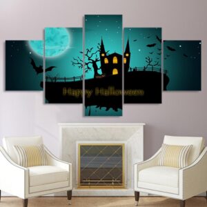 dark night - Abstract 5 Panel Canvas Art Wall Decor