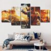 deadpool mask gun automatic - DC 5 Panel Canvas Art Wall Decor