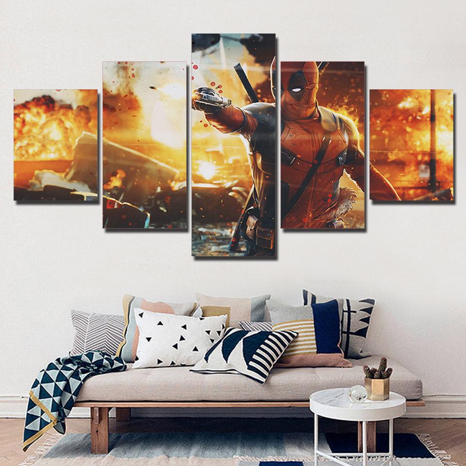 deadpool mask gun automatic - DC 5 Panel Canvas Art Wall Decor deadpool mask gun automatic - DC 5 Panel Canvas Art Wall Decor