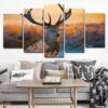 deer reindeer - Animal 5 Panel Canvas Art Wall Decor
