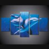 delfin - Animal 5 Panel Canvas Art Wall Decor