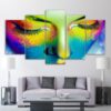devushka kraski zakrytye glaza - Abstract 5 Panel Canvas Art Wall Decor