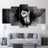 devushka vampir lico krov - Abstract 5 Panel Canvas Art Wall Decor