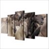dikie loshadi loshadi koni tabun - Animal 5 Panel Canvas Art Wall Decor