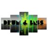 drum and bass - Music 5 Panel Canvas Art Wall Decor