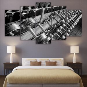 dumbbells fitness - Sport 5 Panel Canvas Art Wall Decor