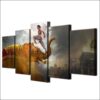 elephant Thailand - Animal 5 Panel Canvas Art Wall Decor