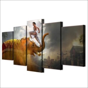 elephant Thailand - Animal 5 Panel Canvas Art Wall Decor