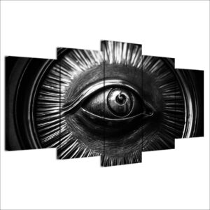eye in car wheel - Abstract 5 Panel Canvas Art Wall Decor