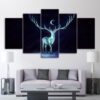 fantasy animal deer - Abstract 5 Panel Canvas Art Wall Decor