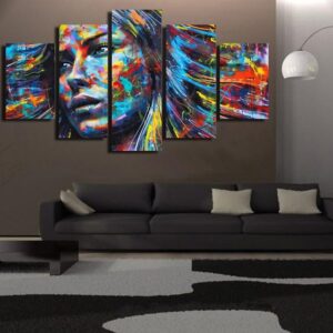 figure 01 - Abstract 5 Panel Canvas Art Wall Decor